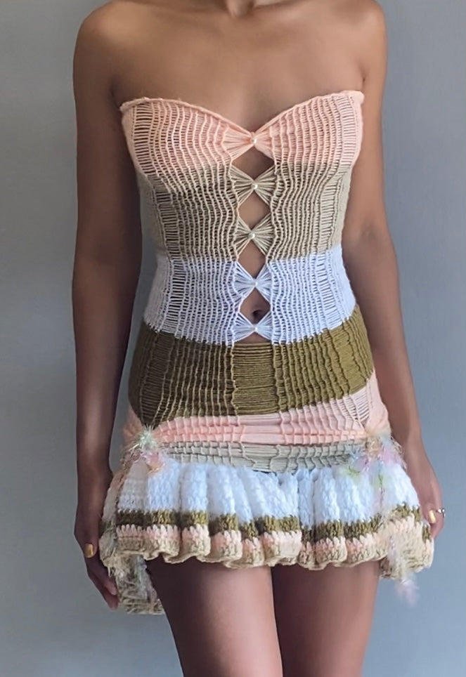 Fuzzy Gathered Ruffle Set