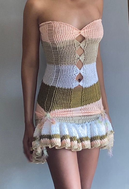 Pearl Gathered Ruffle Dress